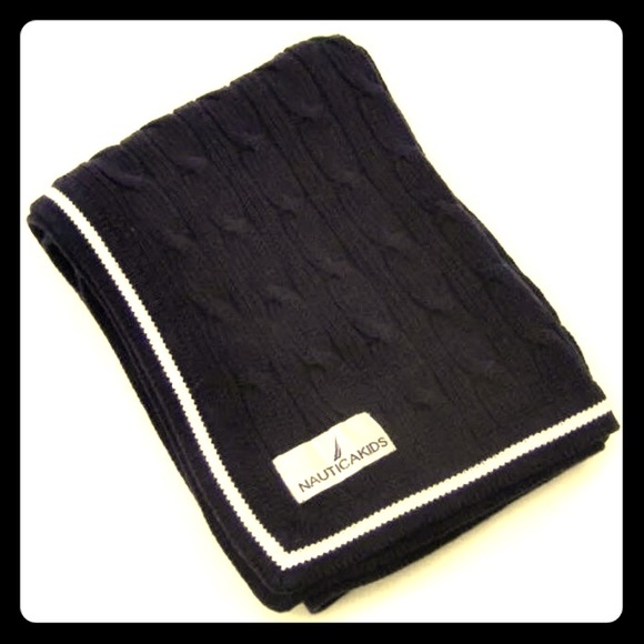 Nautica Bedding Baby Blanket Navy Bluewhite Cable Knit Poshmark
